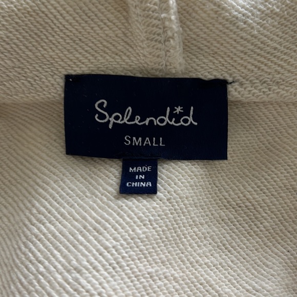 NWOT Splendid Jesse Mix Media Hooded Jacket Off White Size Small - Picture 11 of 13